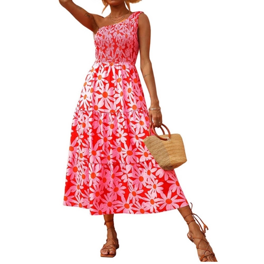 Floral One Shoulder Dress | XXL